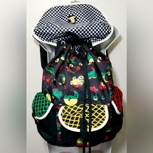 RARE! Harajuku Lovers by Gwen Stefani Rasta Style Backpack in EUC! - Picture 4 of 8